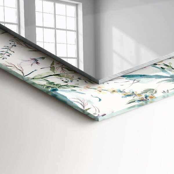 Spiegel lijst met print Aquarel bloemenpatroon