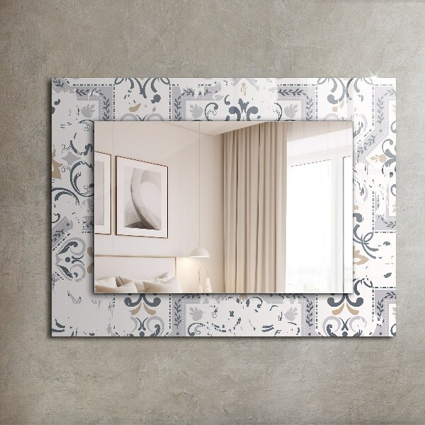 Wandspiegel decoratieve print Decoratief tegelpatroon