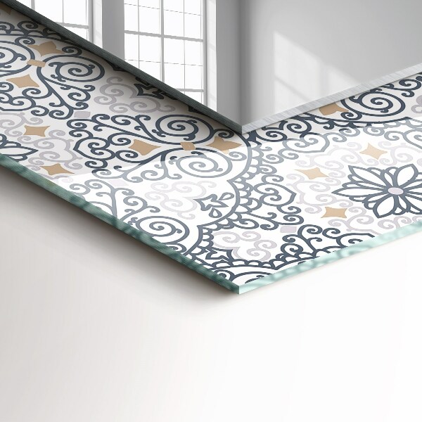 Spiegel met bedrukte lijst Tegel motief