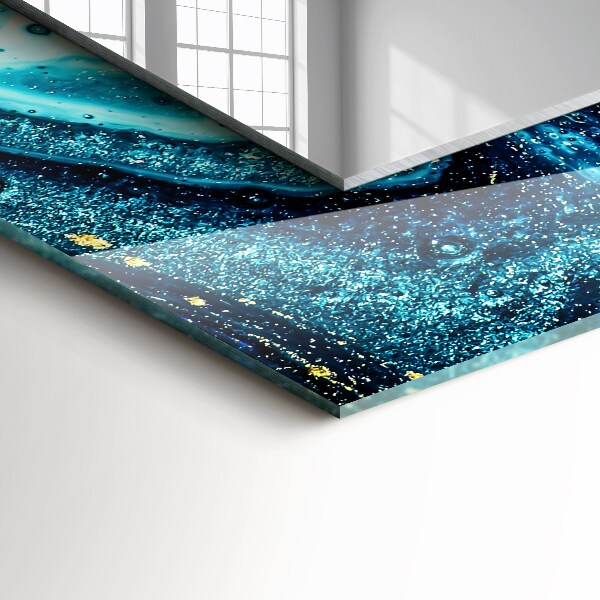 Bedrukte spiegel Blauwe abstracte kunst