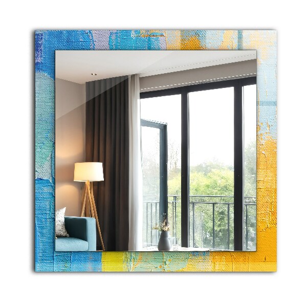 Spiegel met bedrukte lijst Abstract olieverfschilderij