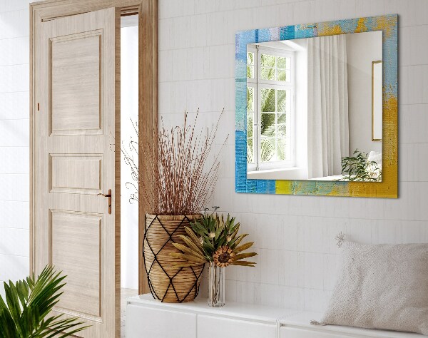 Spiegel met bedrukte lijst Abstract olieverfschilderij