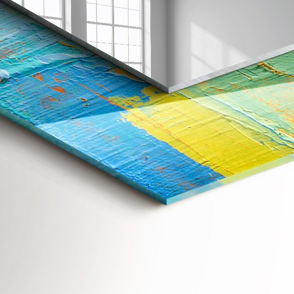 Spiegel met bedrukte lijst Abstract olieverfschilderij