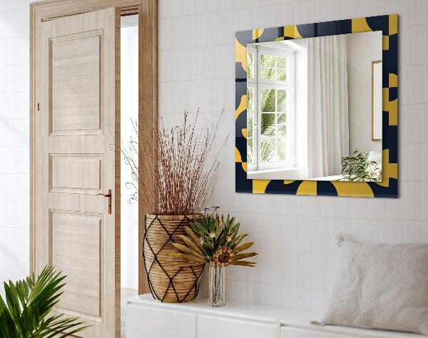 Spiegel lijst met print Abstract geometrisch motief