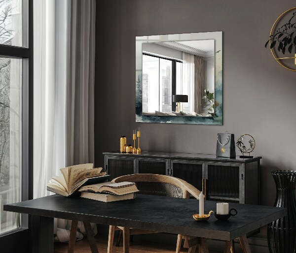 Wandspiegel met print Bloemen bladeren vogels