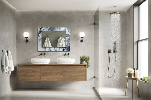 Spiegel lijst met print Herfst bomen