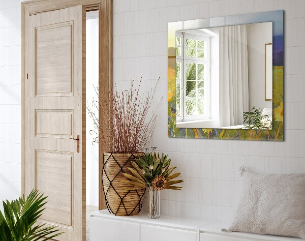 Spiegel lijst met print Roestig metaal