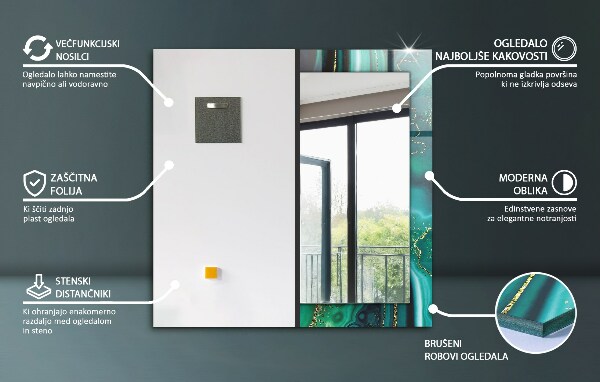 Wandspiegel decoratieve print Steen met structuur