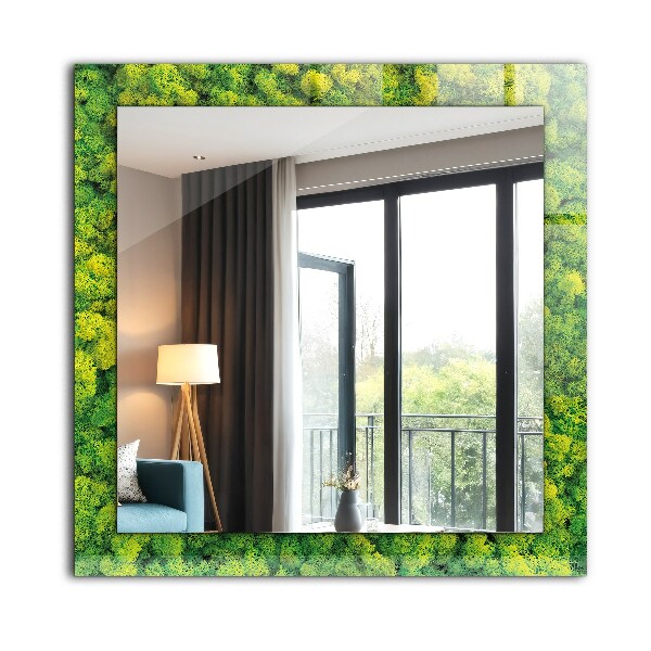 Bedrukte spiegel Gladde witte steen