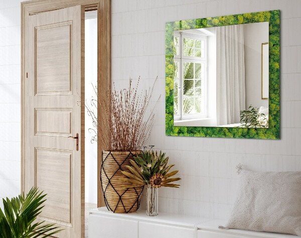 Bedrukte spiegel Gladde witte steen