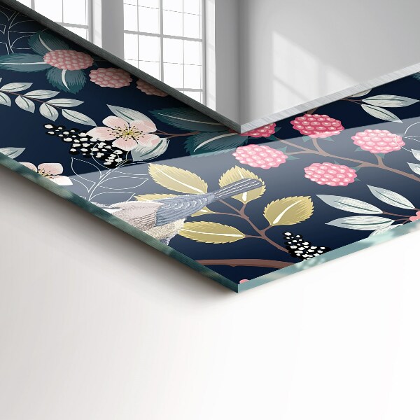 Bedrukte spiegel Bladeren met oranje patroon