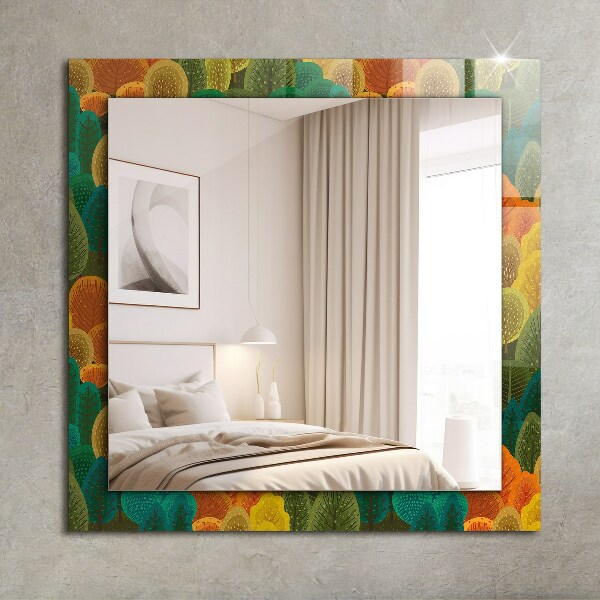 Wandspiegel met print Schedelvormige rozen