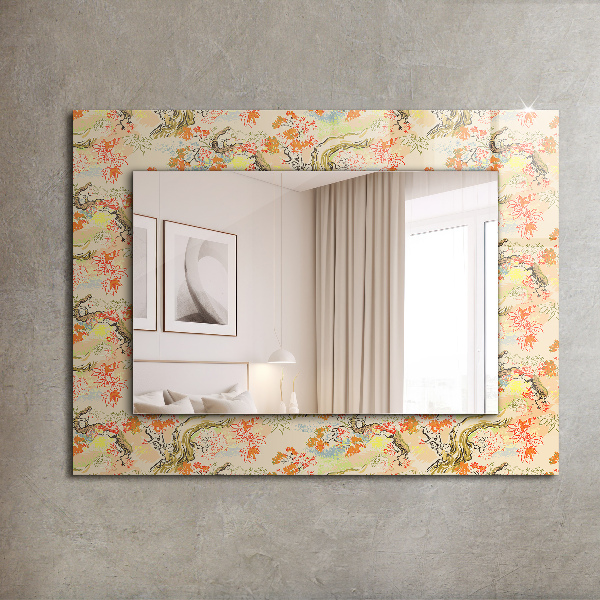 Bedrukte spiegel Zwart-wit geometrisch patroon