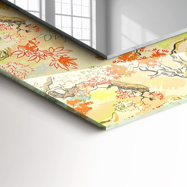 Bedrukte spiegel Zwart-wit geometrisch patroon