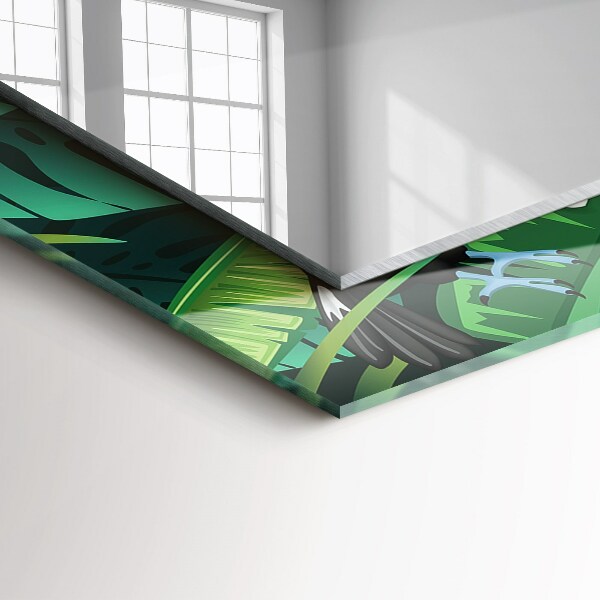 Spiegel met bedrukte lijst Geometrisch patroon in turkoois