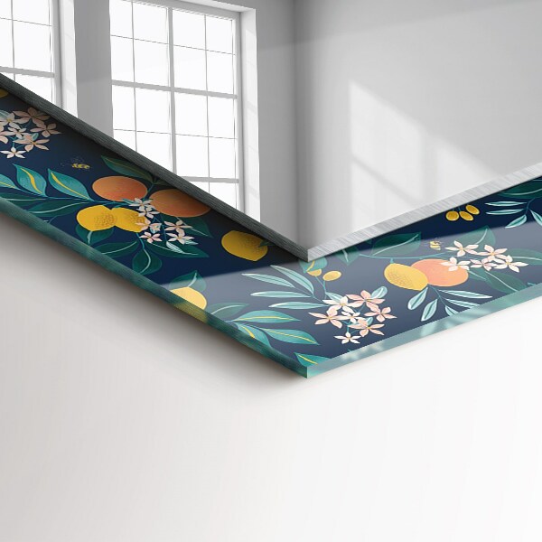 Spiegel met print Vos en uil