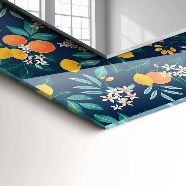 Spiegel met print Vos en uil