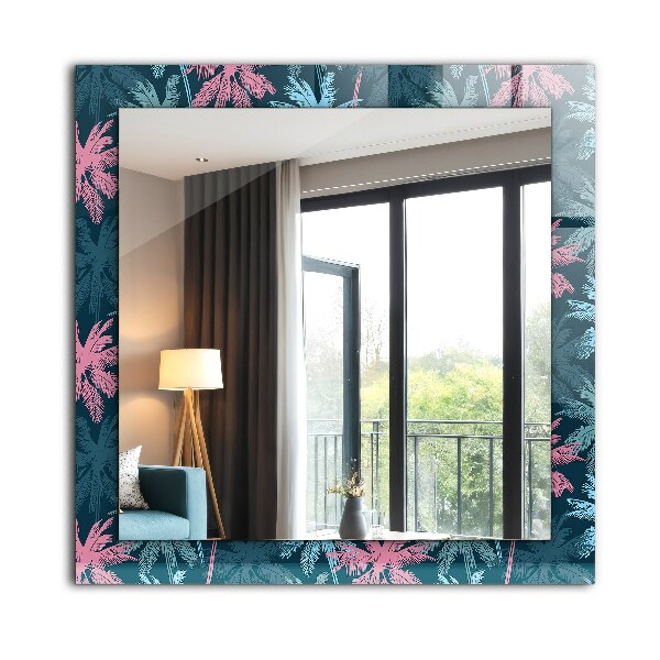 Wandspiegel met print Houten plank met structuur