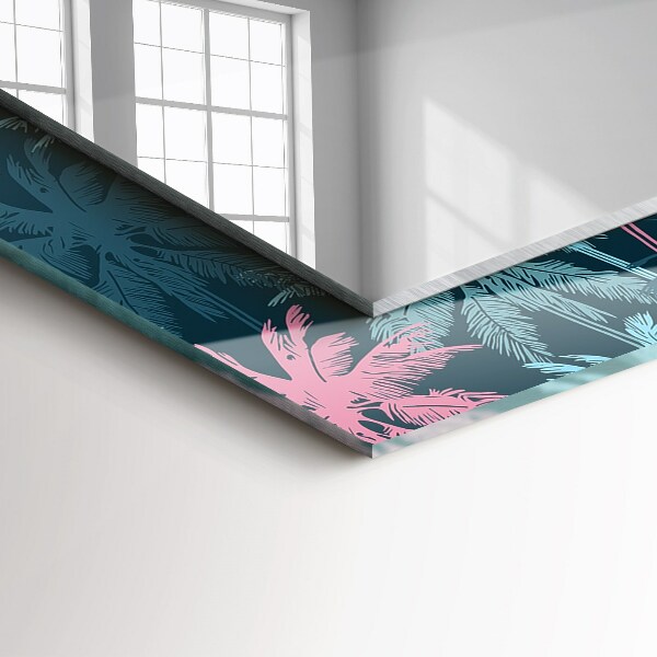 Wandspiegel met print Houten plank met structuur