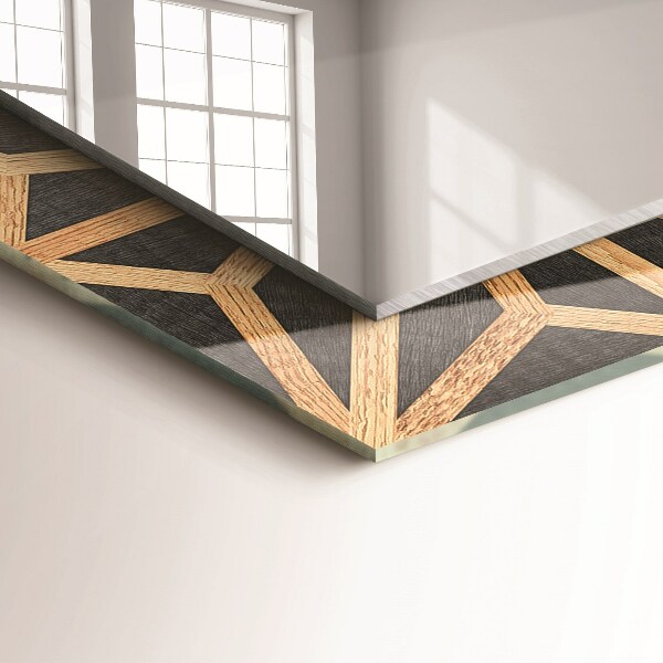 Spiegel lijst met print Geometrisch patroon in been