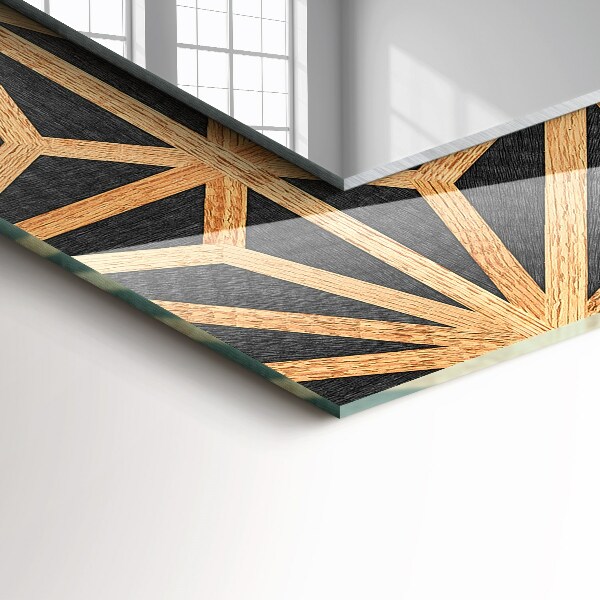 Spiegel lijst met print Geometrisch patroon in been