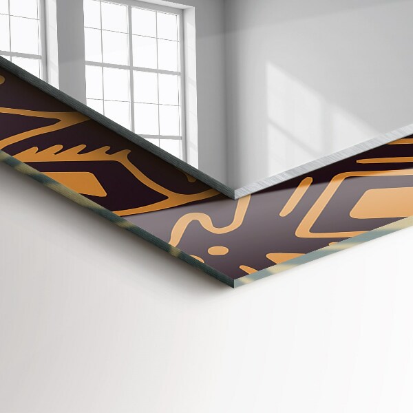 Spiegel met bedrukte lijst Etnische motieven