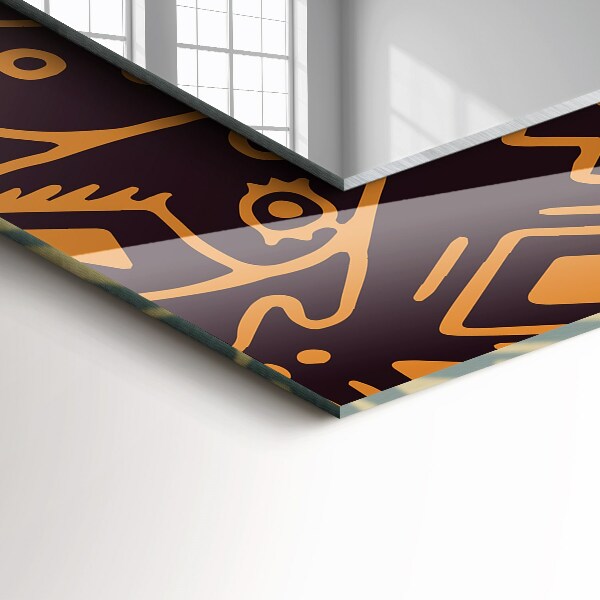 Spiegel met bedrukte lijst Etnische motieven