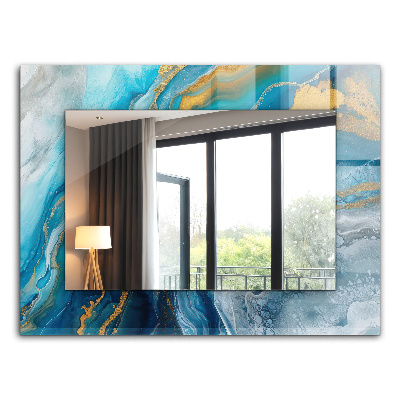 Spiegel met bedrukte lijst Astratta franjes in marmer