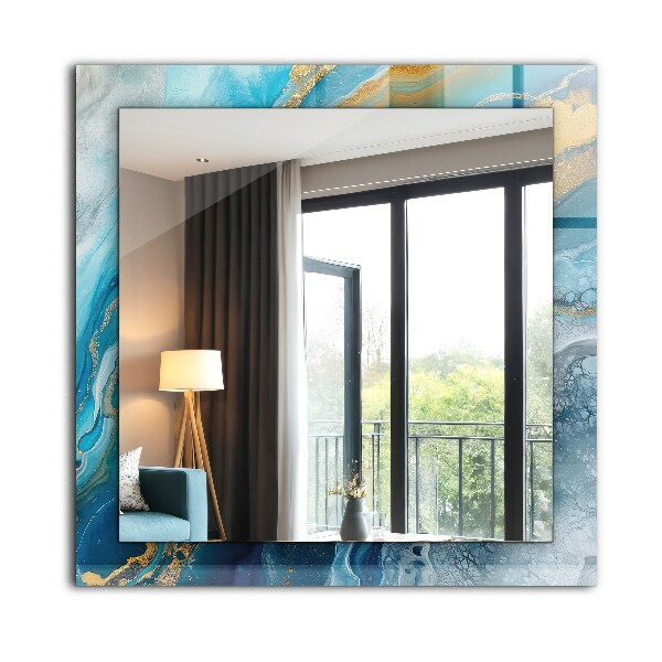 Spiegel met bedrukte lijst Astratta franjes in marmer