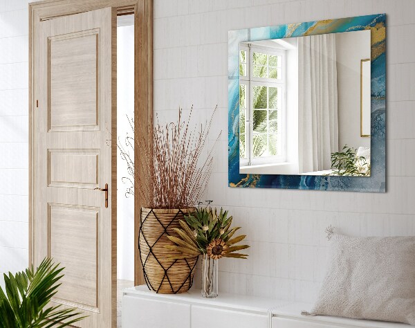 Spiegel met bedrukte lijst Astratta franjes in marmer