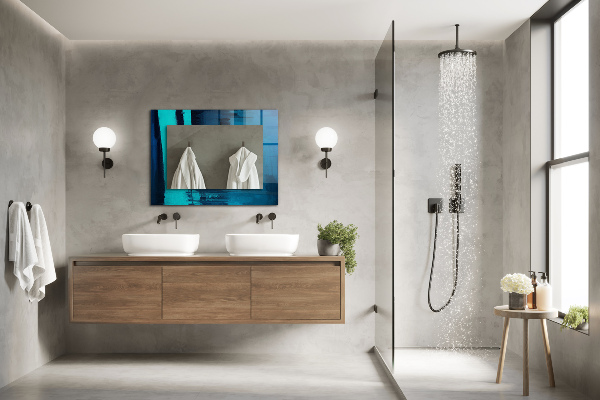 Spiegel met decoratie Astrata blauwe kunst