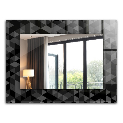 Spiegel lijst met print Driehoekige dwergen en krekels