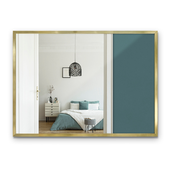 Traditionele rechthoekige wandspiegel met gouden rand 70x50 cm
