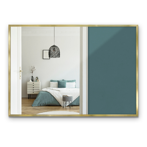 Traditionele rechthoekige wandspiegel met gouden rand 100x70 cm