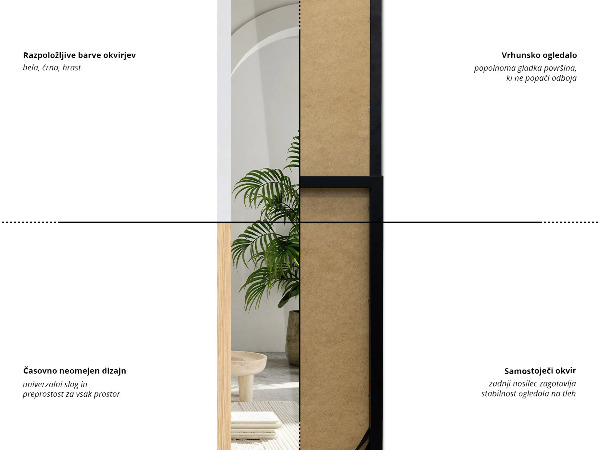 Staande spiegel wit 14x61 in