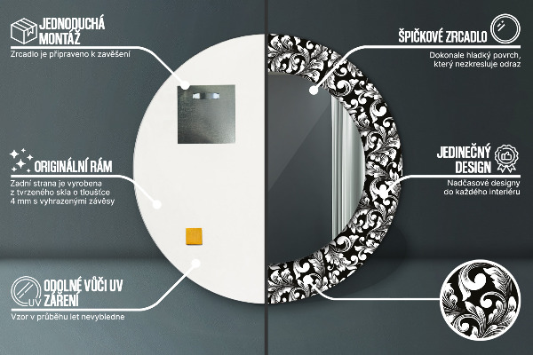 Ronde spiegel met decoratie Ornament