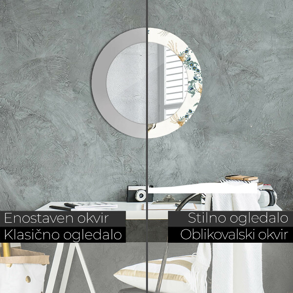 Bedrukte ronde spiegel Chinoserie