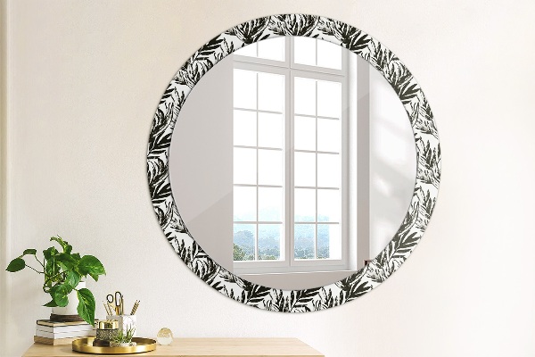 Ronde spiegel met decoratie Monstera