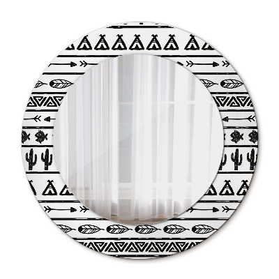 Bedrukte ronde spiegel Boho minimalistisch