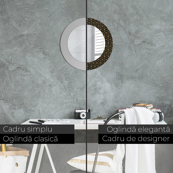 Bedrukte ronde spiegel Zeshoekige geometrie