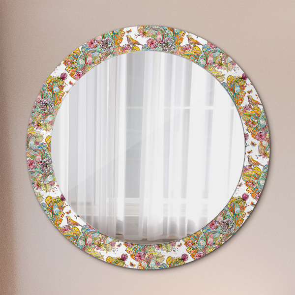 Ronde spiegel met decoratie Een droom over een sprookjesland