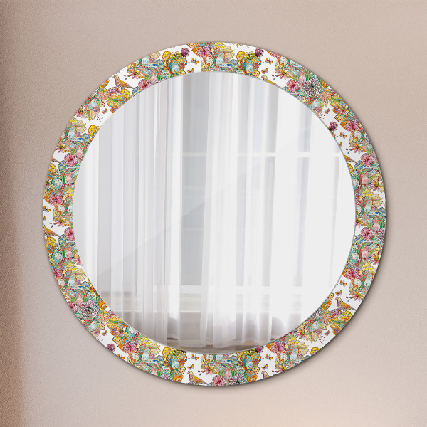 Ronde spiegel met decoratie Een droom over een sprookjesland