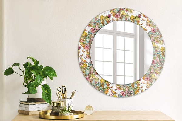 Ronde spiegel met decoratie Een droom over een sprookjesland