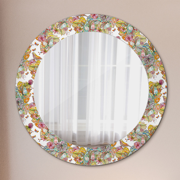 Ronde spiegel met decoratie Een droom over een sprookjesland