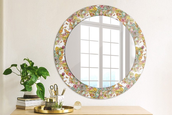Ronde spiegel met decoratie Een droom over een sprookjesland