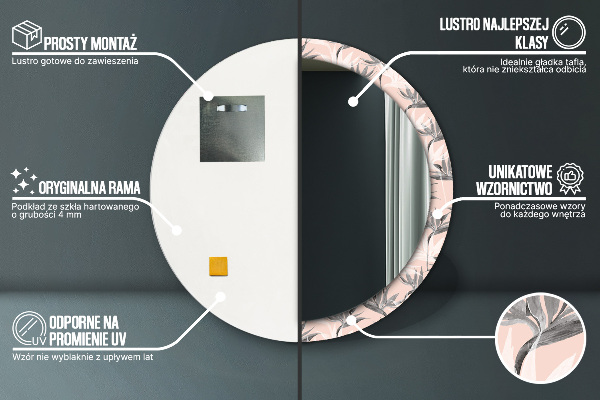 Ronde spiegel met decoratie Een paradijs voor vogels