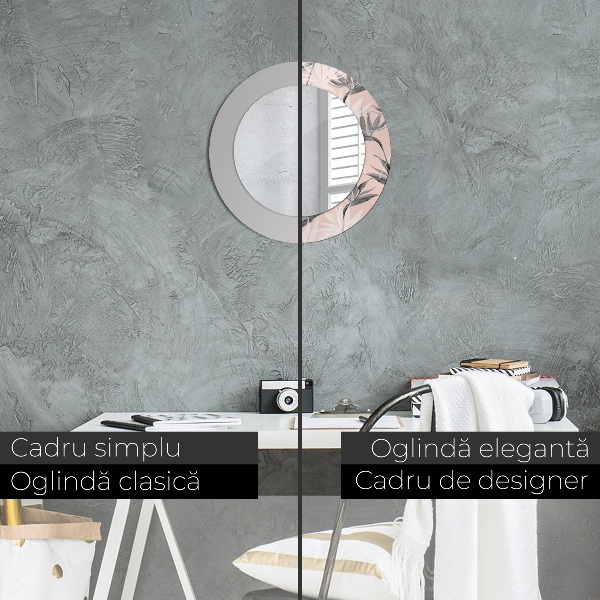 Ronde spiegel met decoratie Een paradijs voor vogels