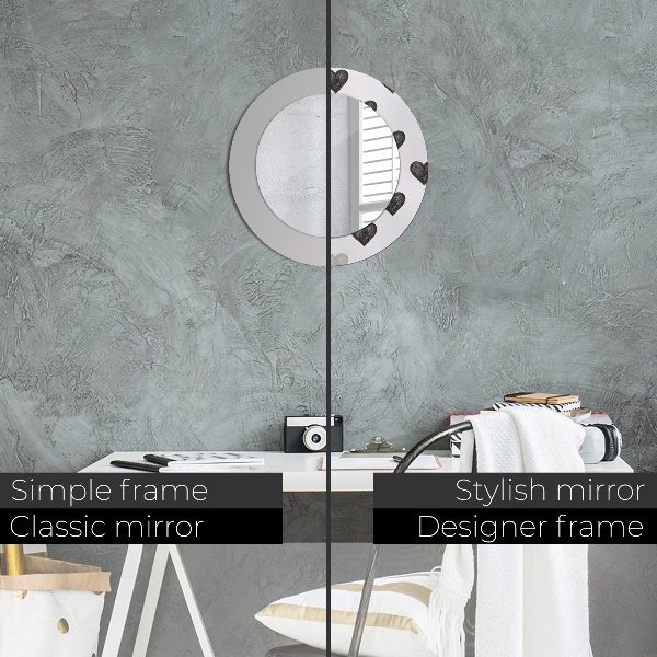 Bedrukte ronde spiegel Abstracte harten