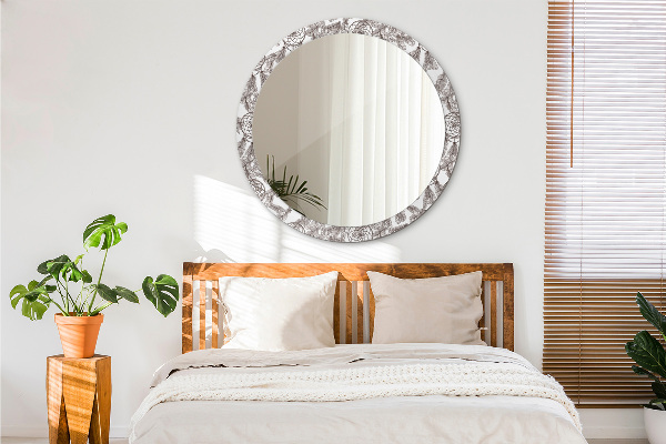 Bedrukte ronde spiegel Dromenvanger veren