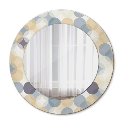 Ronde spiegel met decoratie Geometrische cirkels